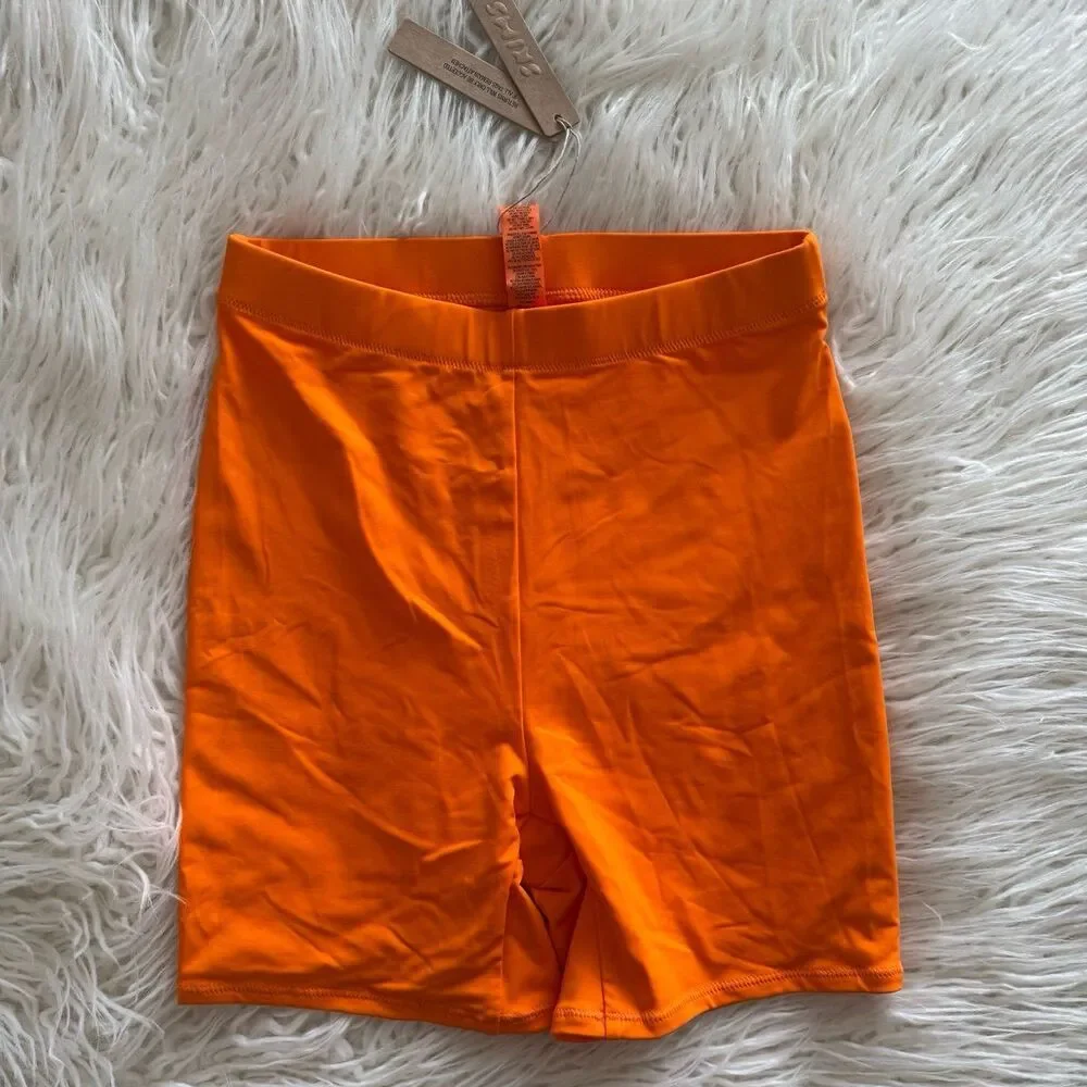 Skims Swim Mid Waist Short Orange Size XXS
